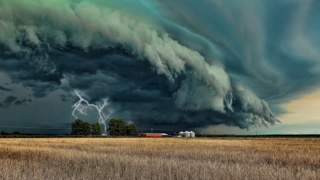 We understand. - lightning, field, clouds, storm