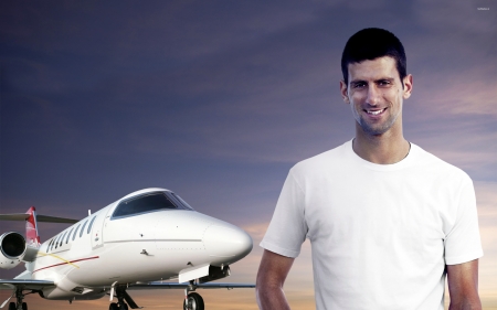 novak djokovic - djokovoc, novak, plane, man