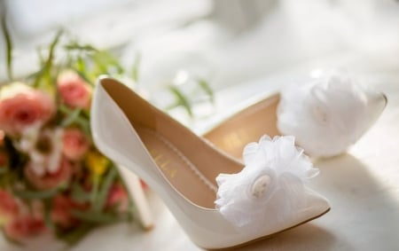 ♥ - sandals, white, weddding, photography