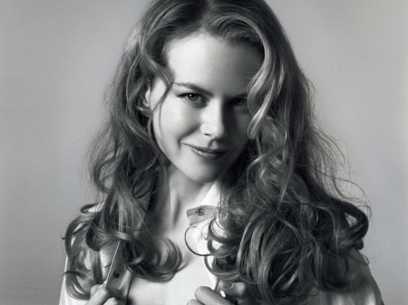 Nicole Kidman - white, woman, face, actress, nicole kidman, girl, bw, black