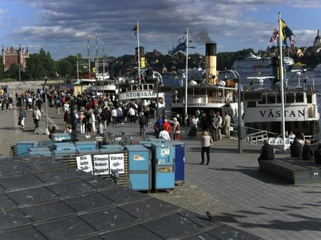 Steamboats - summer, steamboats, sweden, stockholm