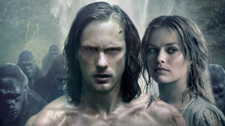 The Legend of Tarzan (2016) - woman, love, actress, couple, movie, girl, margot robbie, poster, man, actor, the legend of tarzan, alexander skarsgard