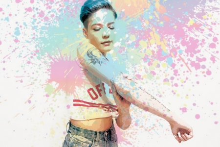 Halsey - paintsplatter, ashleyfrangipane, halsey, badlands