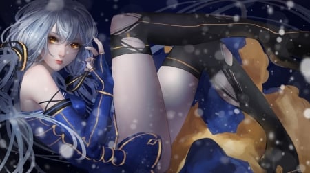 Xingchen - g q, beauty, girl, xingchen, yellow, blue, luminos, vocaloid, anime, manga