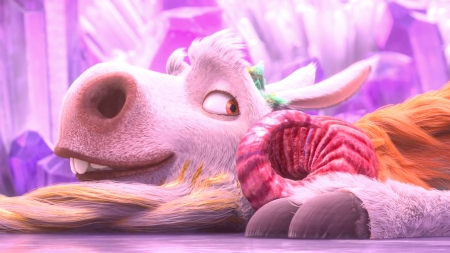 Ice Age: Collision Course (2016) - animation, pixar, collision course, pink, horns, animal, ice age, purple, movie