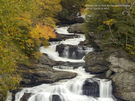 Waterfalls - nature, trees, scripture, water, scenery, waterfalls, rocks