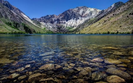 lake by mountains - fun, nature, lake, mountains, cool