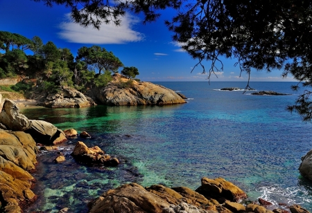 Sea Cove,Catalonia,Spain, - nature, cove, sea, rocks