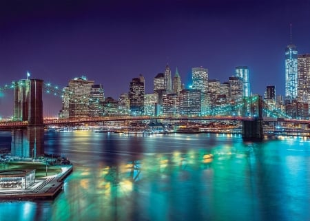 New York by Night - city, new york, night, pretty