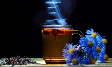 Time For Tea - blossoms, dust, flowers, still life, cup