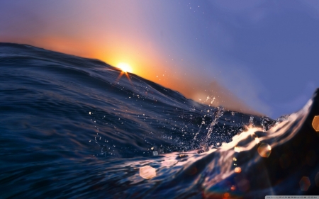 Sunset over the ocean - nature, ocean, sunset, sea