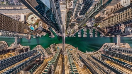 Dubai Marina - water, harbor, sea, buildings, boats