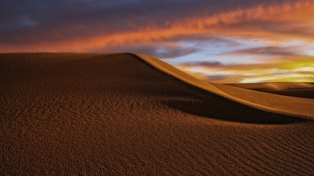 Desert Sunset - dunes, sand, nature, desert