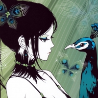 Peacock & girl