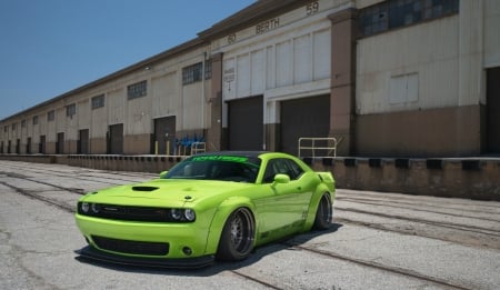 2015 Dodge Challenger R/T Scat Pack - lime green, mopar, 2015, rt