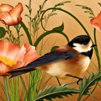 Bird and Flowers