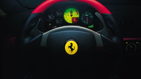 Ferrari Steering Wheel - auto, ferrari, steering wheel, car