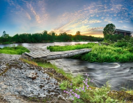 â™¥ - sky, nature, greenery, river