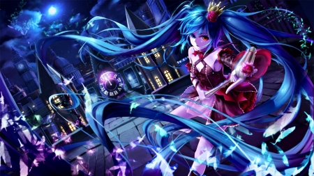 Hatsune Miku - manga, vocaloid, anime, blue, kin toki, girl, hatsune miku, pink