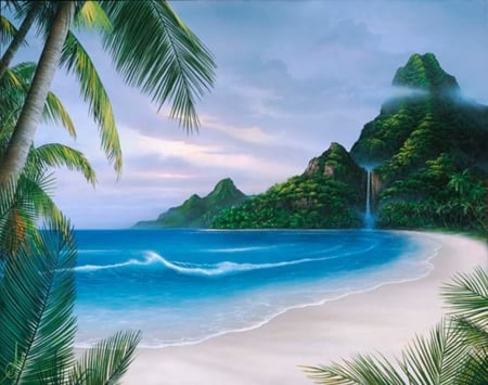 PARADISE - beach, ocean, palm trees, paradise