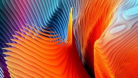 Abstract spiral waves - Waves, Spiral, Orange, Blue, Abstract