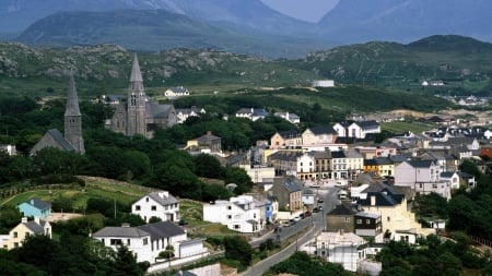 Irish town - fun, Ireland, houses, cool, architecture