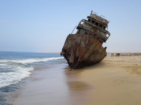 Ship Wreck - marine, wreck, ship, ocean, water, boat