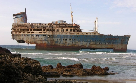 SS America (1939) - wreck, water, ship, boat, SS America, ocean, marine, 1939