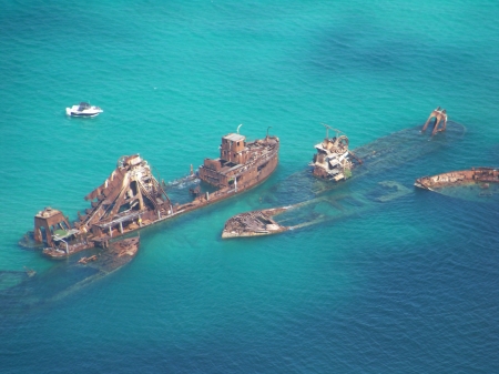 Ship Wrecks - wreck, water, ship, boat, wrecks, ocean, marine