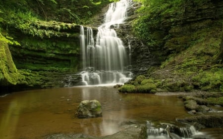 Scaleber Waterfall, England - england, nature, waterfall, rocks