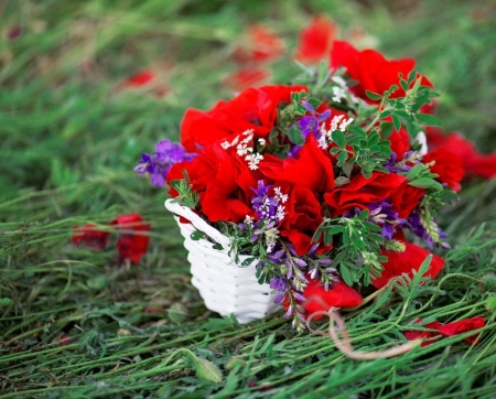 ♥ - abstract, flowers, red, soft