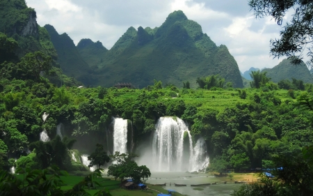 ban gioc waterfall - forest, waterfall, ban, gioc