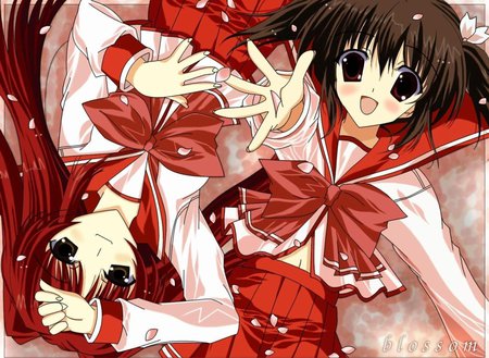 Anime Sisters - Blossom :] - school girls, anime, blossom, sisters