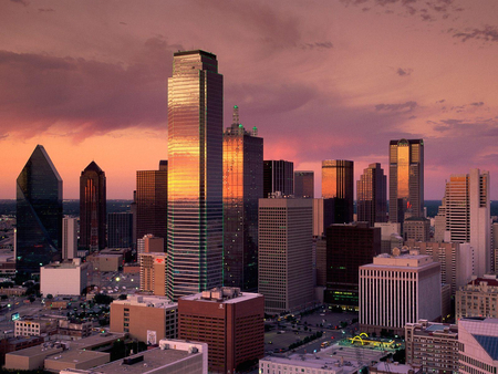 Dallas, Texas - usa, dawn, skyline 5, unnamed, skyscrapers, city