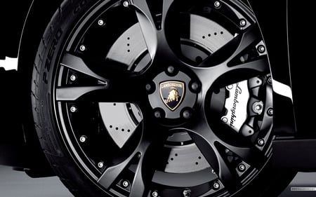 wheel of Lamborghini - lamborghini, speed, cool, wheel, black