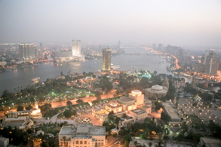 Night view over Cairo - view, egypt, city, night, cairo