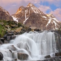 Mountains and Waterfall