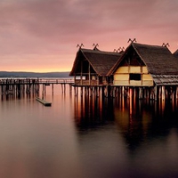 SUNSET AND THE HOUSE