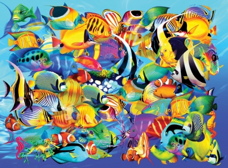 Ocean Art - colorful, ocean, fish, life