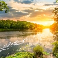 Sunset over the River