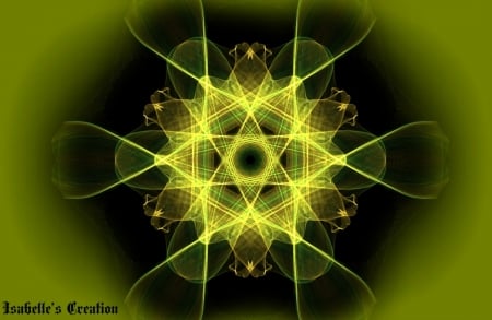 Abstract Lantern ♥ - Yellow, Design, Lantern, Green, Fractals, Abstract