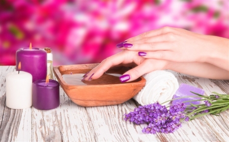 ♥ - abstract, hands, purple, spa