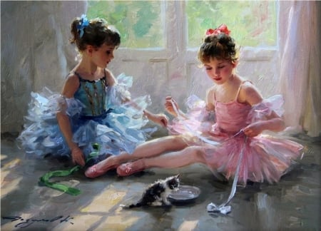 * - abstract, girls, ballerina, painting