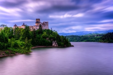 River Castle - nature, rock, castle, river