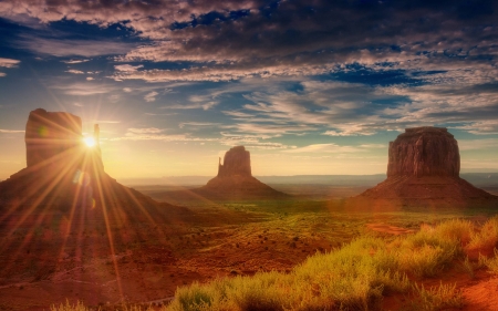 desert sunset - cool, fun, desert, sunset, nature, mountain