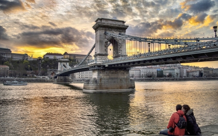 Chain Bridge F - wide screen, hungary, photography, budapest, cityscape, beautiful, architecture, scenery, photo