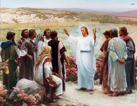 Jesus and his disciples - christ, jesus, preaching, religion, god, gospel