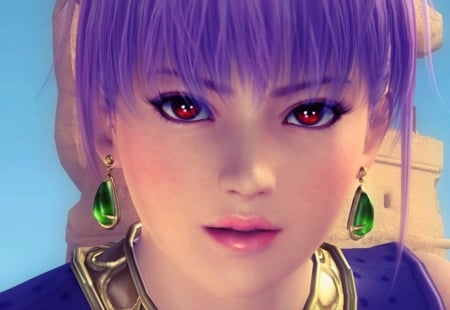 Ayane - DOA5, Purple, Japanese Girl, Red Eyes, Fighters, Cool Girl, Purple Hair, Ayane, Ninja, Cute Girl