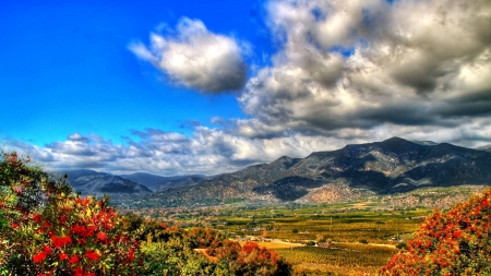 cloudy mountain - cool, field, fun, nature, mountain