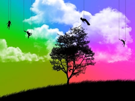 Colors of nature - cloud, color, tree, sky